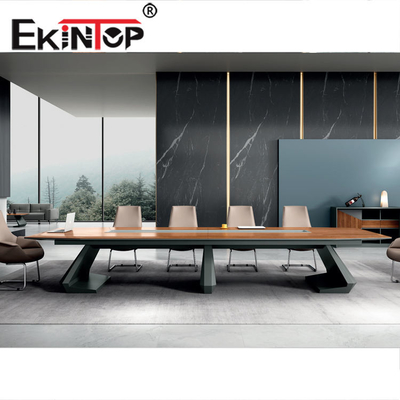 Bàn họp gỗ hình chữ nhật xoay cho văn phòng phòng họp