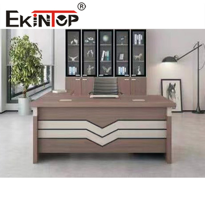 Bảng điều hành màu trắng Bàn máy tính điều hành Bàn máy tính bằng gỗ với 4 ngăn kéo
