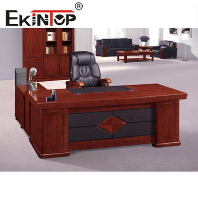 Bàn văn phòng lớn sơn phủ gỗ Veneer rắn Ghế da kết hợp hàng đầu