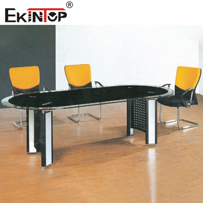 SGS Black Glass Conference Table Tăng hình ảnh chuyên nghiệp Cho thấy thị hiếu kinh doanh