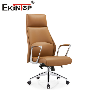 Cổ điển gặp đương đại Cognac ghế ăn da với khung kim loại Chic