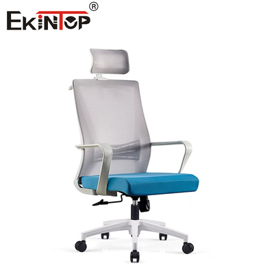 High Back Mesh Office Chair With Headrest Nằm tay nhựa xoay