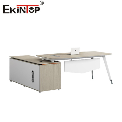 Bàn văn phòng hình L Bàn văn phòng hiện đại với tủ lưu trữ