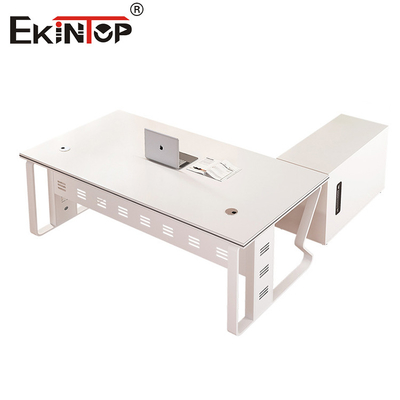 Thiết kế hiện đại Bàn văn phòng màu trắng Bàn máy tính gỗ rắn