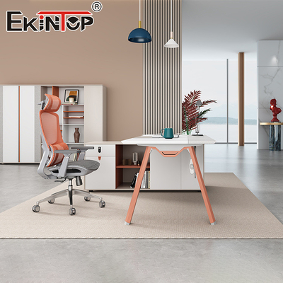 Kiểu hiện đại MDF vật liệu hình L Acacia gỗ Bàn văn phòng