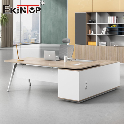 Walnut Executive Office Desk Phong cách hiện đại Bàn làm tùy chỉnh